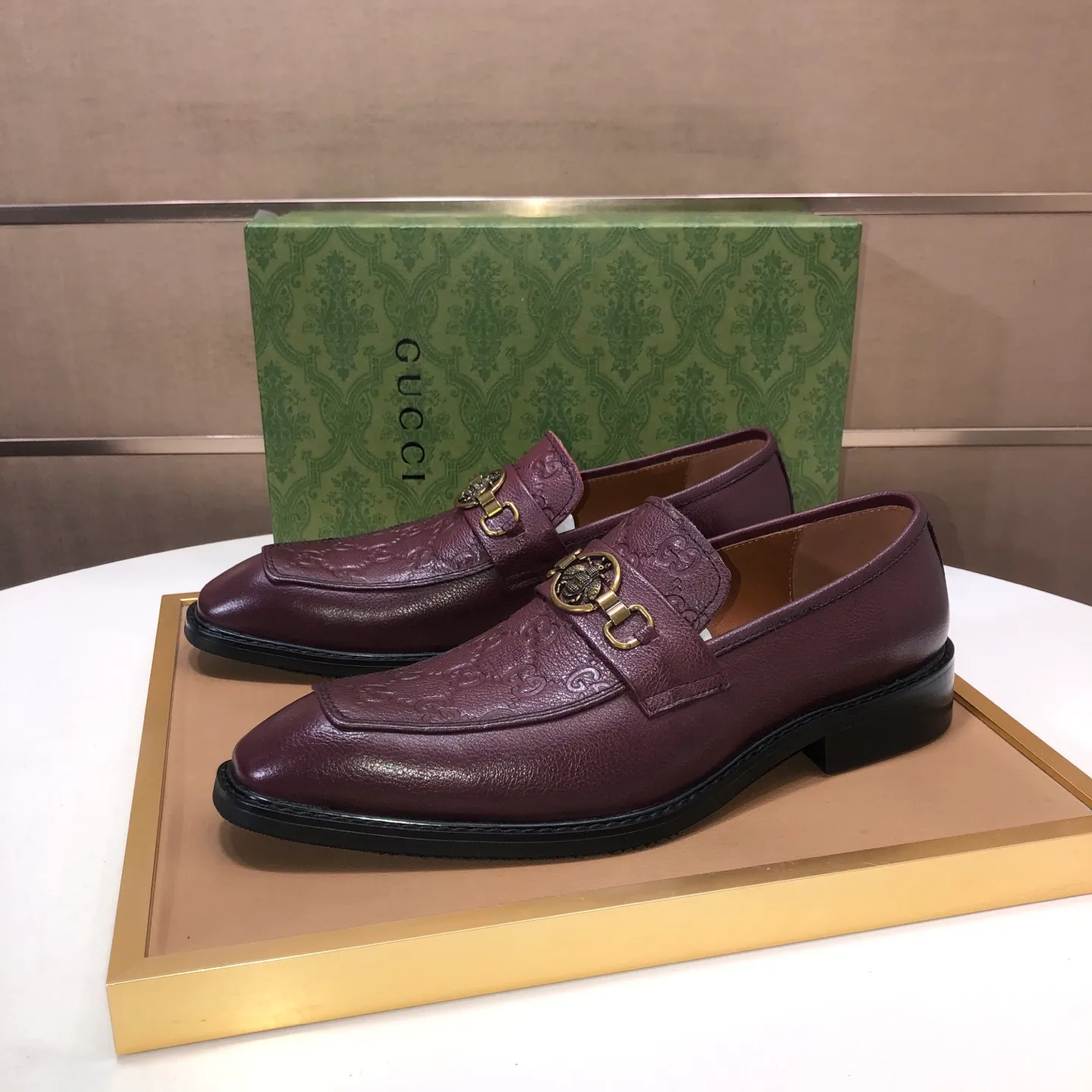 Men's men's shoes💰460💰【GUCCI】 (Niuli) new style🍀Gucci* - top version Gucci new leather shoes! It is made of imported original materials and has a comfortable first layer of cowhide lining! Original wear-resistant rubber outsole! High quality products! Code number 38-45 (45 customized)